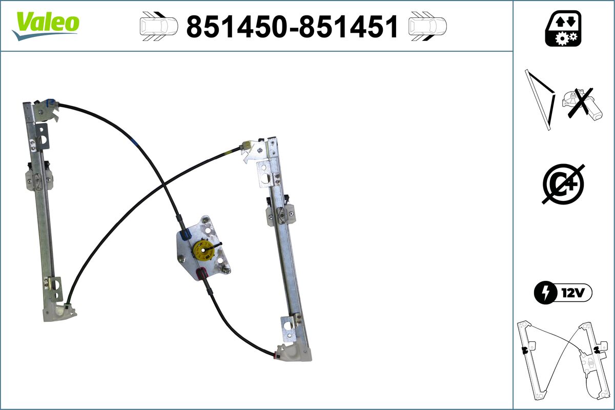 Mecanism actionare geam 851450 VALEO